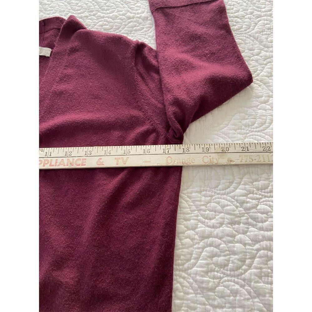 Evolution Open Cardigan Sweater Dark Burgundy Size S​ - Picture 8 of 9